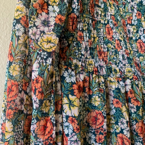 LC Lauren Conrad Smocked Floral Dress Large - Picture 3 of 9